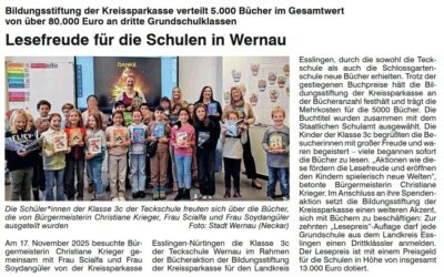 Bildungsstiftung der Kreissparkasse verteilt 5000 Bücher